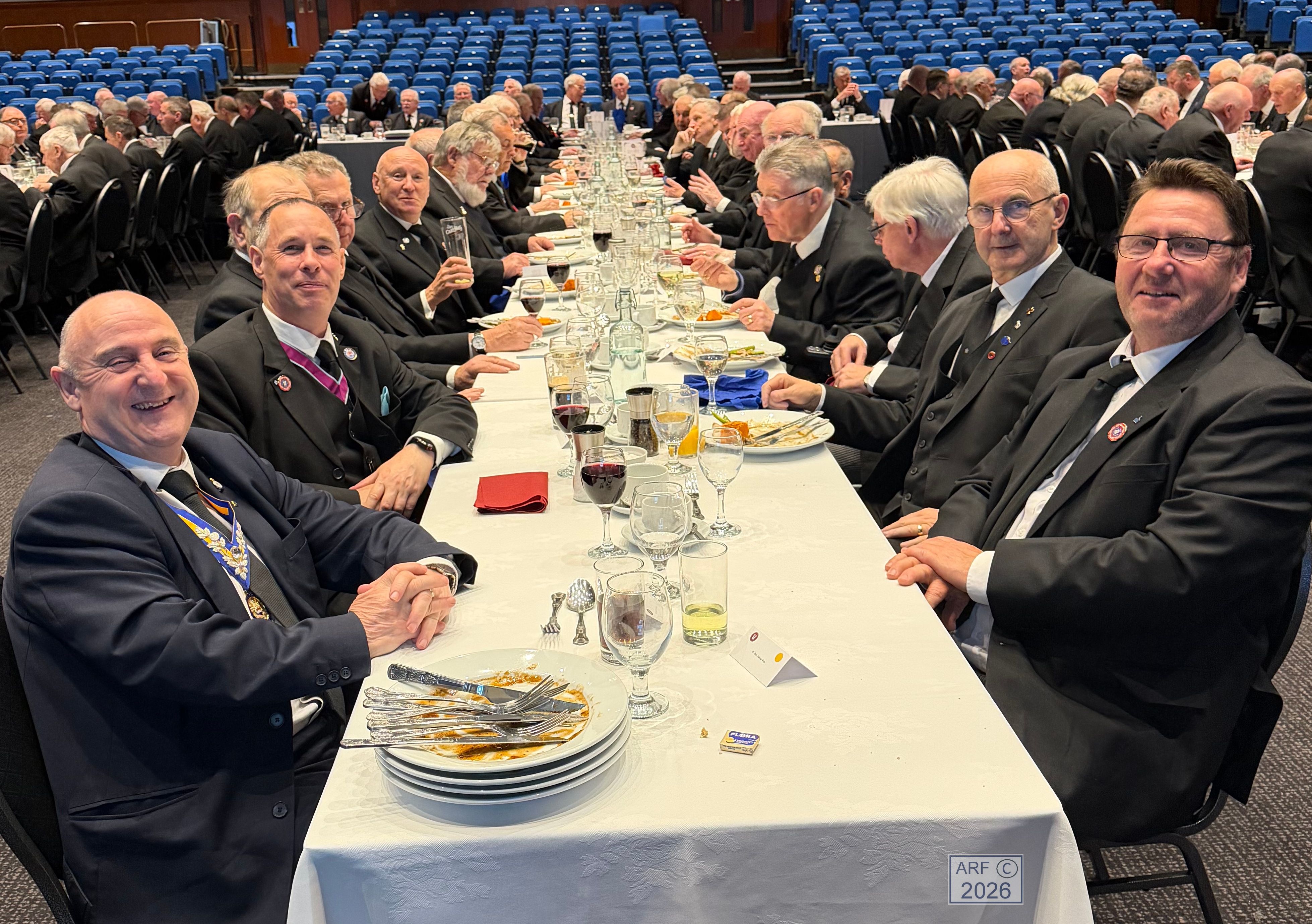 Andrew and fellow Freemasons at Portsmouth Guildhall